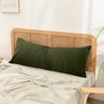 thumbnail image 2 of BESTOUCH Body Pillowcase 100% Washed Cotton Linen Feel Soft Breathable with Envelope Closure 1Pcs Solid Olive Green 20x54 Inches, 2 of 6