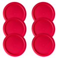 thumbnail image 1 of Tapa de contenedor MRX Solutions de plástico rojo de 5 pulgadas, paquete de 6, 1 of 3