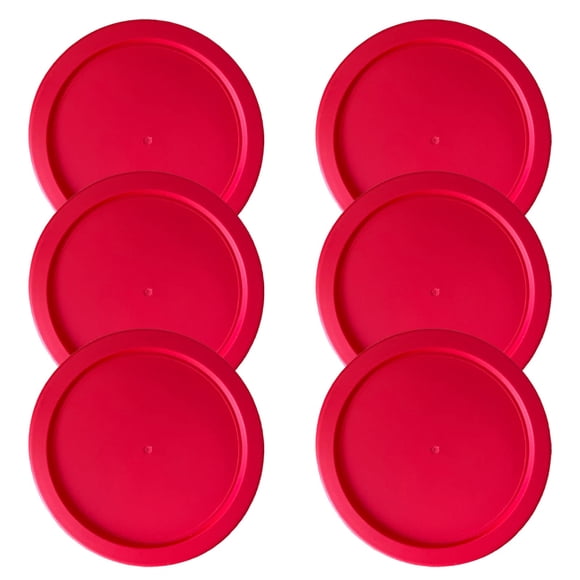 Tapa de contenedor MRX Solutions de plástico rojo de 5 pulgadas, paquete de 6