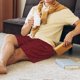 thumbnail image 5 of Fotbe Burgundy Floral Pantalones Cortos de Pijama para Hombre, Ropa de Dormir, Pantalones de Pijama Cortos para Hombre-XX-Large, 5 of 6