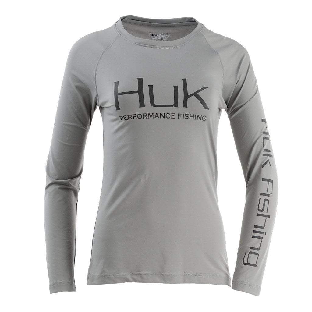 Huk Women's Pursuit Vented Long Sleeve Shirt H6120022 (Grey, Large) - Walmart.com