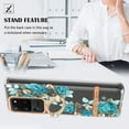thumbnail image 2 of Compatible for Samsung Galaxy S20 Ultra Case with Ring Kickstand Holder Clear Floral Pattern Hybrid PC TPU Shockproof Protective Phone Case Cover for Samsung Galaxy S20 Ultra Women Girls, Green Flower, 2 of 5