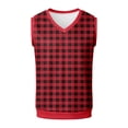 thumbnail image 5 of XIAOCHA Men's Knit Vest V Neck Plaid Print Sweater Warm Casual Office Top, 5 of 6