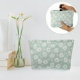 thumbnail image 7 of Unique Bargains Flower Cosmetic Bags Zipper Floral Makeup Bags Women's Makeup Bag Suitable for Coin Lipsticks Green, 7 of 7