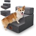 thumbnail image 1 of TEMOGU-Pet Stairs Ramp for High Beds and Couch for Dogs to Get on Bed - 3 Steps Foldable Stairs for Small Dogs and Old Cats - Foam&Non-Slip&Washable by , Grey, 3/4/5 Steps, 1 of 4