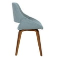 thumbnail image 3 of Fabrico Mid-Century Modern Dining/Accent Chair in Walnut and Blue Noise Fabric by LumiSource - Set of 2, 3 of 7