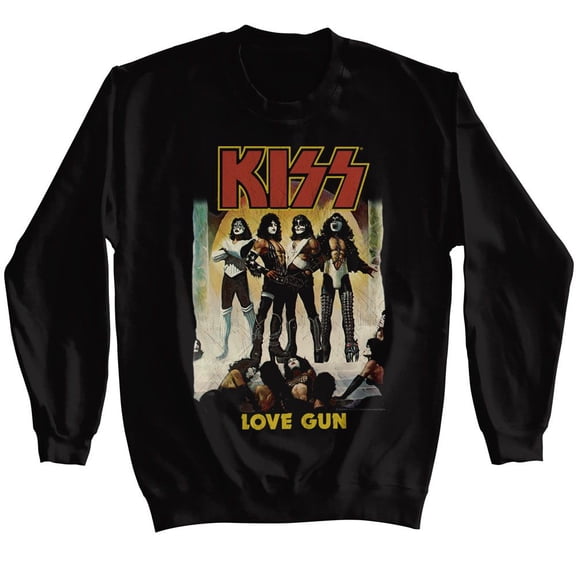 Kiss Love Gun Black Adult Sweatshirt L