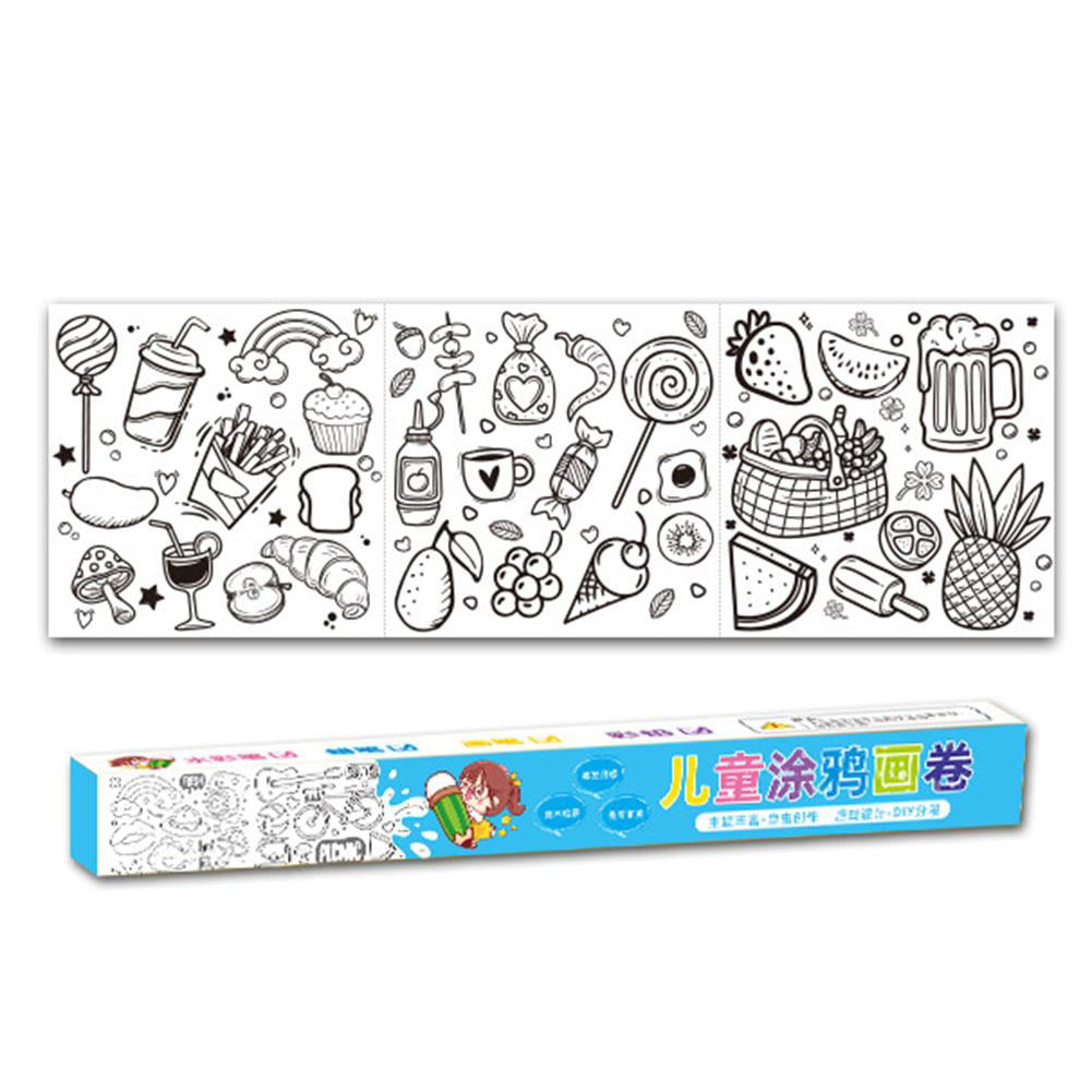 DIY Children's Drawing Roll Sticky Color Filling Paper Coloring Paper Roll  for Kids Graffiti Scroll Painting Educational Toys