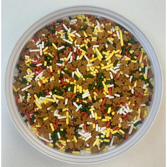 Christmas Gingerbread Man Decorette Confetti Sprinkles, Cake, Cookie, Donut, Cakepop Toppings, 6 oz.