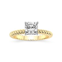 4 Carat IGI Certified Cushion Shape Lab Grown Diamond Engagement Ring | 14K Yellow Gold |Sansa Solitaire Diamond Ring | FG-VS1-VS2 Quality Friendly Diamonds