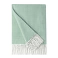 thumbnail image 2 of Bourina Herringbone Green Throw Blanket for Couch, Suitable for Adult, Soft and Lightweight, 50"x 60", 2 of 7