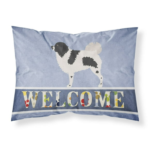 Wetterhoun Frisian Water Dog Fabric Standard Pillowcase Blue