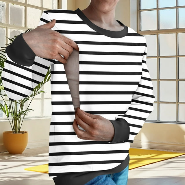Hauts pour Femmes, Chandail à Capuchon/chemise d'Allaitement à Manches Longues d'Hiver avec Fermeture Éclair et Encolure Ronde pour Femmes, Cadeaux des Fêtes, TG