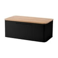 thumbnail image 2 of Latrodar Kitchen Wooden Lid Baking Breads Storage Box Food Tightness Dusts Storage Boxes Excellent Quality Ceramic Material Black Upgraded 8x6.4 Inch, 2 of 5