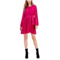 thumbnail image 1 of Sam Edelman Womens Plisse Tie Waist Blouson Dress, darkpink, 10, 1 of 1