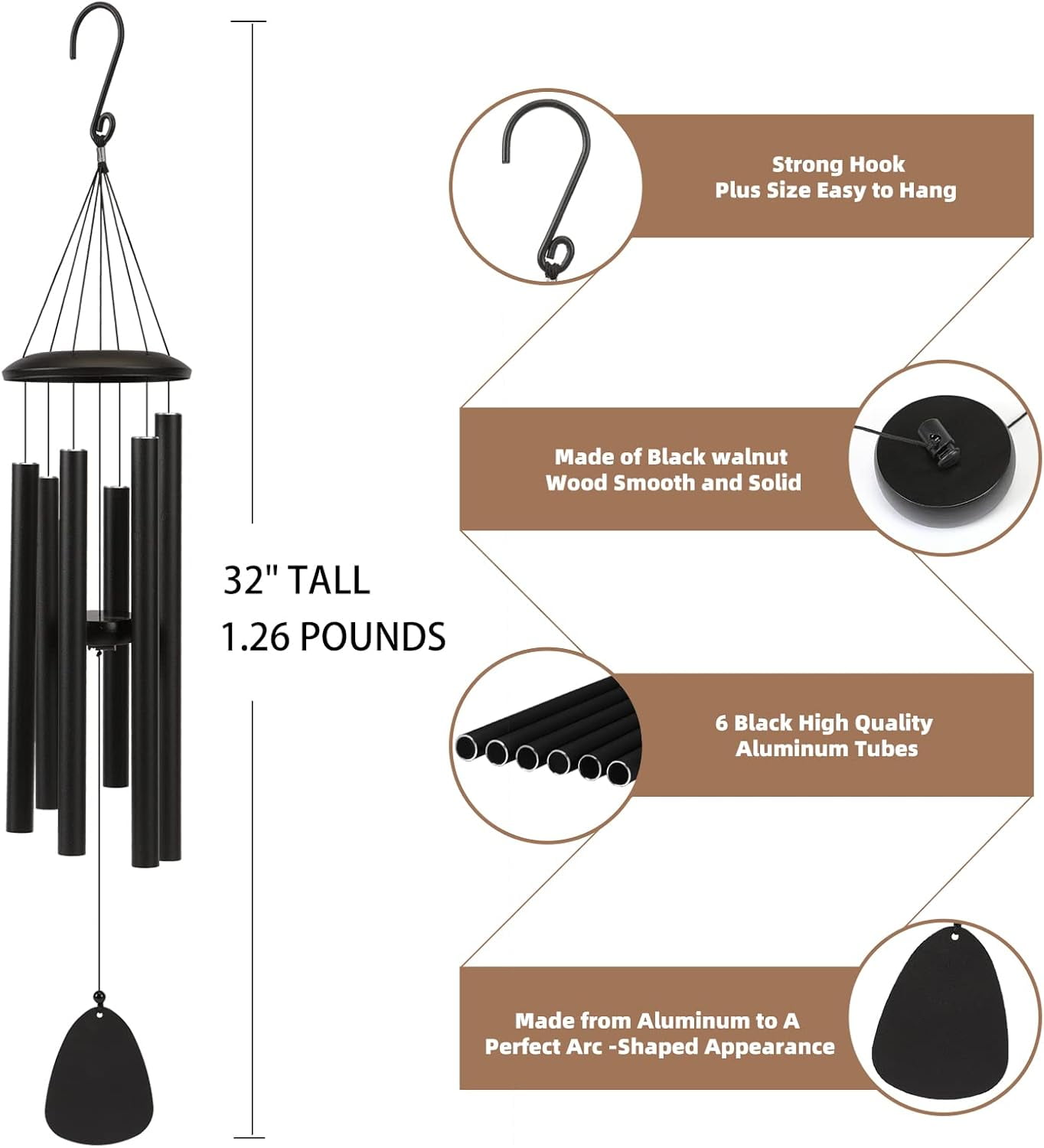 Wind-Chimes-Outdoor-Large-Decor, Deep Tone Soothing Melodic Tones Windchimes, Wind Chimes for Outside, Memorial Wind Chime Best Gift