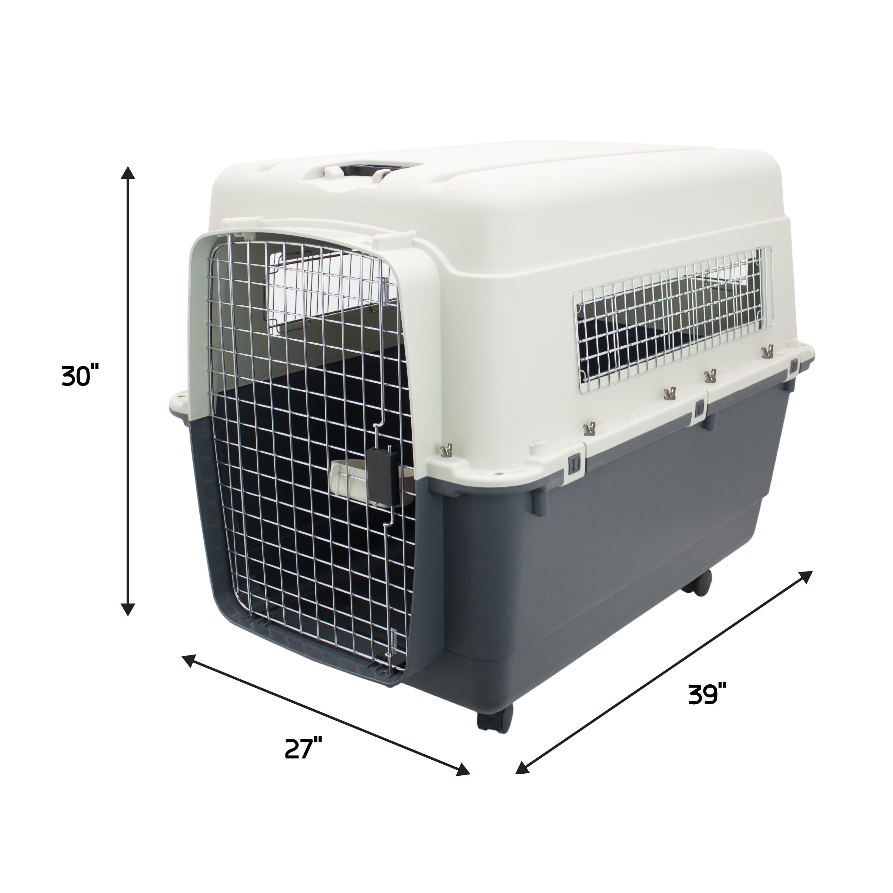 SportPet Designs Airline Approved Plastic Dog Kennel with Wheels