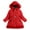 Z2 Red, variant on Kids Long Padded Coat, Belted Waist Jacket with Ball Thick Lining, Warm Winter Outerwear for Cold Weather,Size:11-12 Years