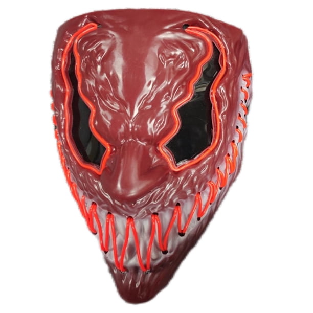 Máscara facial LED de Halloween con luz aterradora para cosplay, fiestas, carnavales y festivales.
