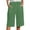 Green, variant on Seductiva Women's Wide Leg Pants Women's Solid Color Cotton Linen Pants with Pockets Drawstring Loose Casual Five Quarter Pants Beach Pants Loose Fit 1PC