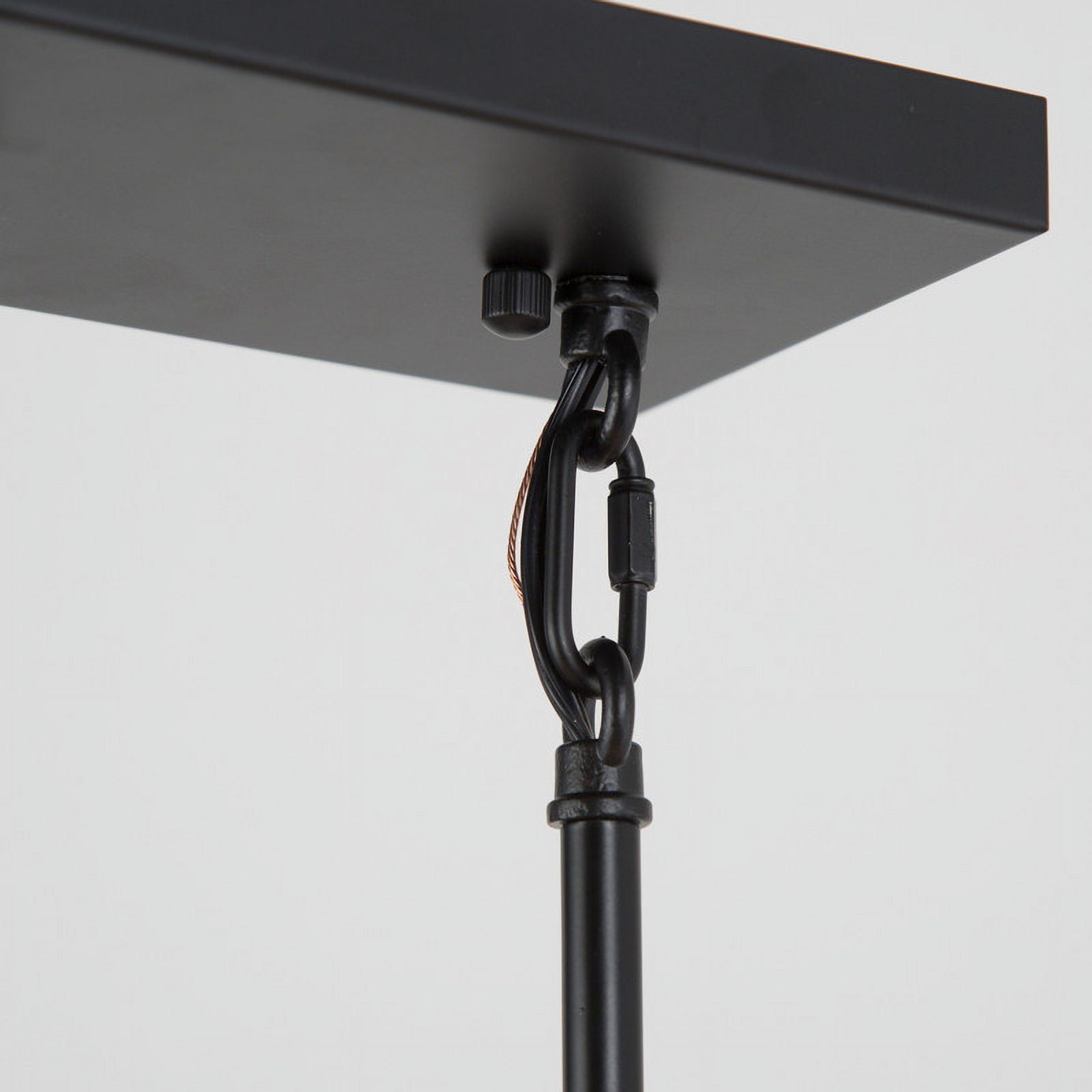 LNC 8-Light Black and Gold Linear LED Pendant with Frosted Glass for Kitchen Island