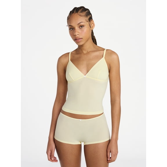 No Boundaries Fit Stretch Picot Trim Cami and Shorts Pajama Set, 2-Piece, Women's XS-XXXL