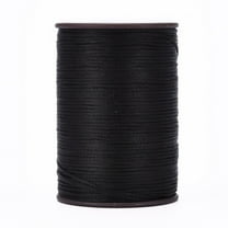 Flat Waxed Thread String Micro Macrame Cord for Leather Sewing Stitching Black 0.8mm about 109.36 yards(100m)/roll