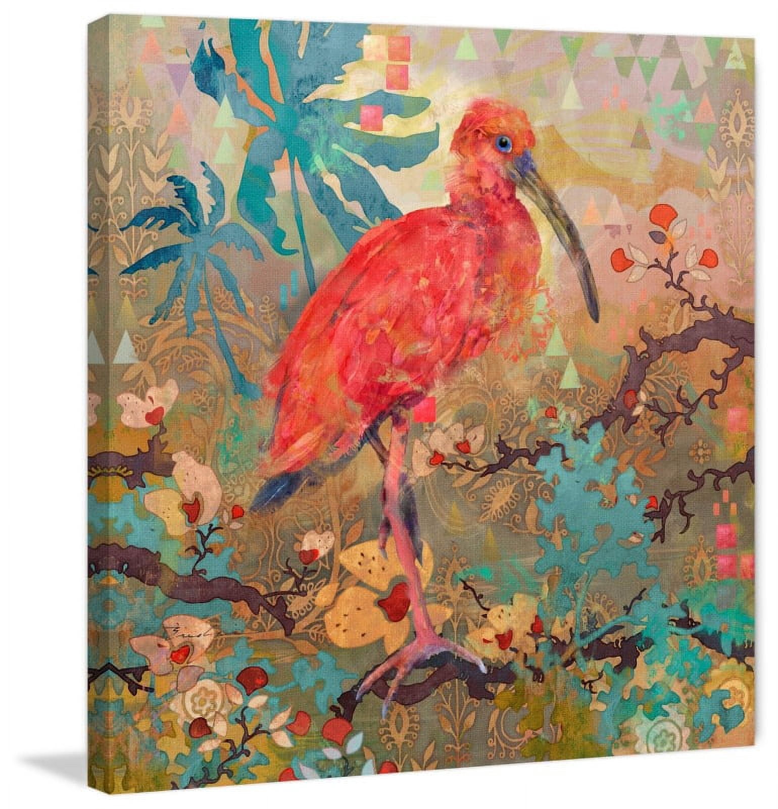 "Scarlet Ibis" Painting Print on Wrapped Canvas