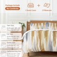 thumbnail image 6 of 3 Piece Brown Gray Duvet Cover Set Twin Size, Microfiber Comforter/Quilt Cover with Corner Ties and 2 Pillowcases, Vintage Abstract White Ombre Texture All Season Soft Bedding with Zipper Closure, 6 of 8