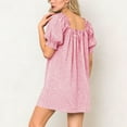 thumbnail image 6 of Ashirexll Womens Summer Dresses, Flowy Dresses for Women, Fashion Short Sleeve Bandage Dress with Plaid Flower Sleeve, 6 of 7