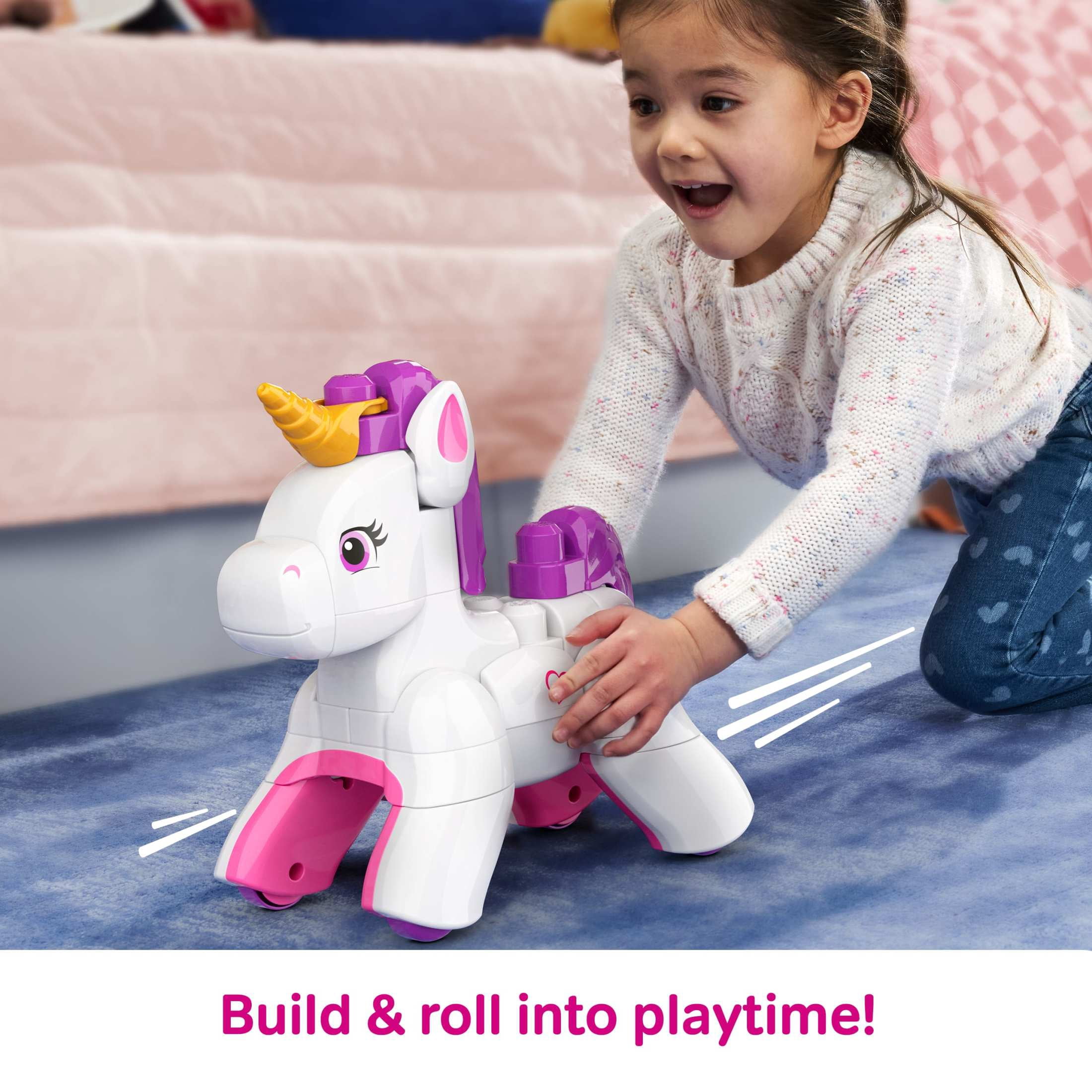MEGA BLOKS Build & Enchant Unicorn, Pegasus, Puppy Toy Block Set (26 Pieces) for Toddlers and Kids
