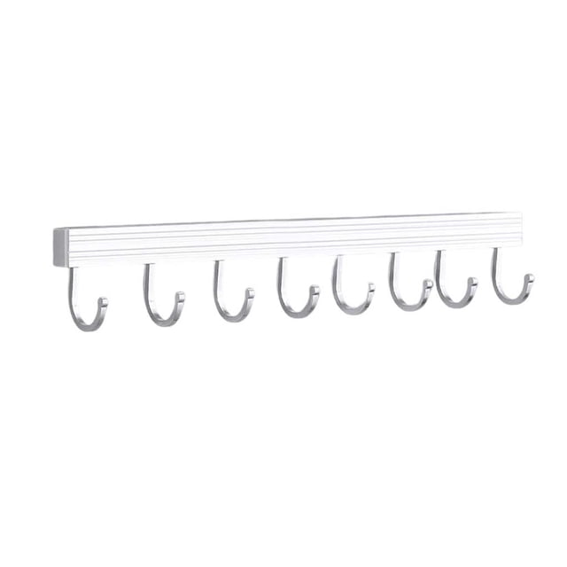 Soporte para llaves montado en la pared, soporte para organización, toallero para el hogar, llaves, sombrero, colgador fijo, estante colgante Almacenamiento y organización del hogar Plata 8 ganchos Inteprter HA078167-03