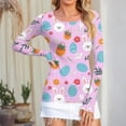 thumbnail image 2 of Long Sleeve Shirts for Women Crewneck Basic T-Shirts Casual Camouflage Slim Fit Stretch Women's Tops, 2 of 6