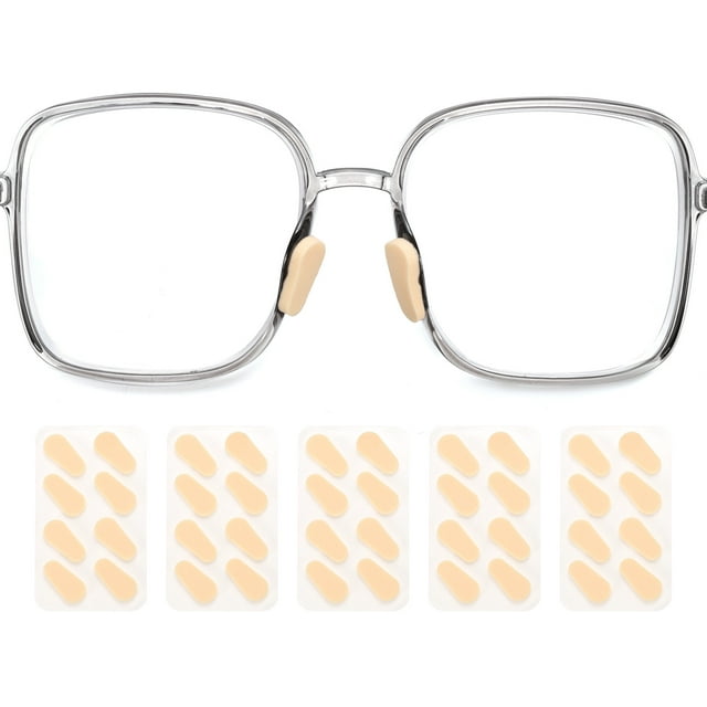 Uxcell 5 Pares de Almohadillas de Nariz para Gafas Almohadillas de Espuma para Gafas en Forma de Gota de Agua, 1mm, Color Piel
