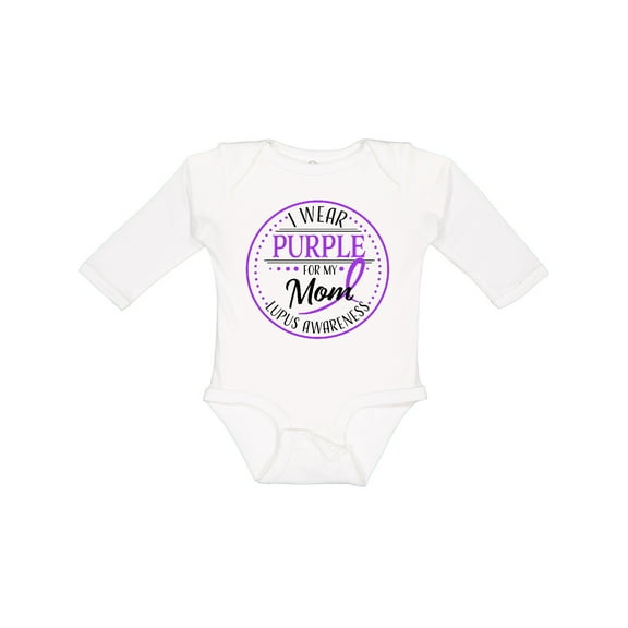 Inktastic I Wear Purple for my Mom- Lupus Awareness Boys or Girls Long Sleeve Baby Bodysuit