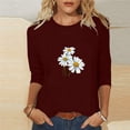 thumbnail image 1 of Mefallenssiah Blouses pour Femmes Habillées Décontractées Liquidation Printemps et Été 2024 Imprimé Régulier Ample Col Rond Manches Longues T-Shirt, 1 of 5
