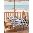 thumbnail image 2 of Outdoor Tablecloths with Umbrella Hole & Zipper, Purple Lavenders 60 x102 Inch Rectangle Tablecloths, Spring Floral Black Plaid Farmhouse Waterproof Table Cloth, Patio/Pool/Picnic Table Covers, 2 of 8