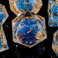 thumbnail image 2 of Fugacity Dnd Juego de dados con núcleo líquido hecho a mano con borde afilado, 7 piezas de dados de resina, juego de dados poliédricos de mazmorras y dragones, juego de dados D&D con estuche de regalo, 2 of 5