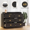 thumbnail image 6 of Trilenars Dresser for Bedroom with 6 Drawers,Changing Table Dresser with Power Outlets,Soft Changing Pad & Removable Top,Changing Table Top for Nursery,Black, 6 of 8