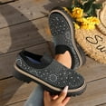 thumbnail image 5 of Miluxas Women's Rhinestone Glitter Slip on Sneakers,Thick-Soled Platform Loafers Fashionable Round Toe Casual Shoes Black 9(42), 5 of 9
