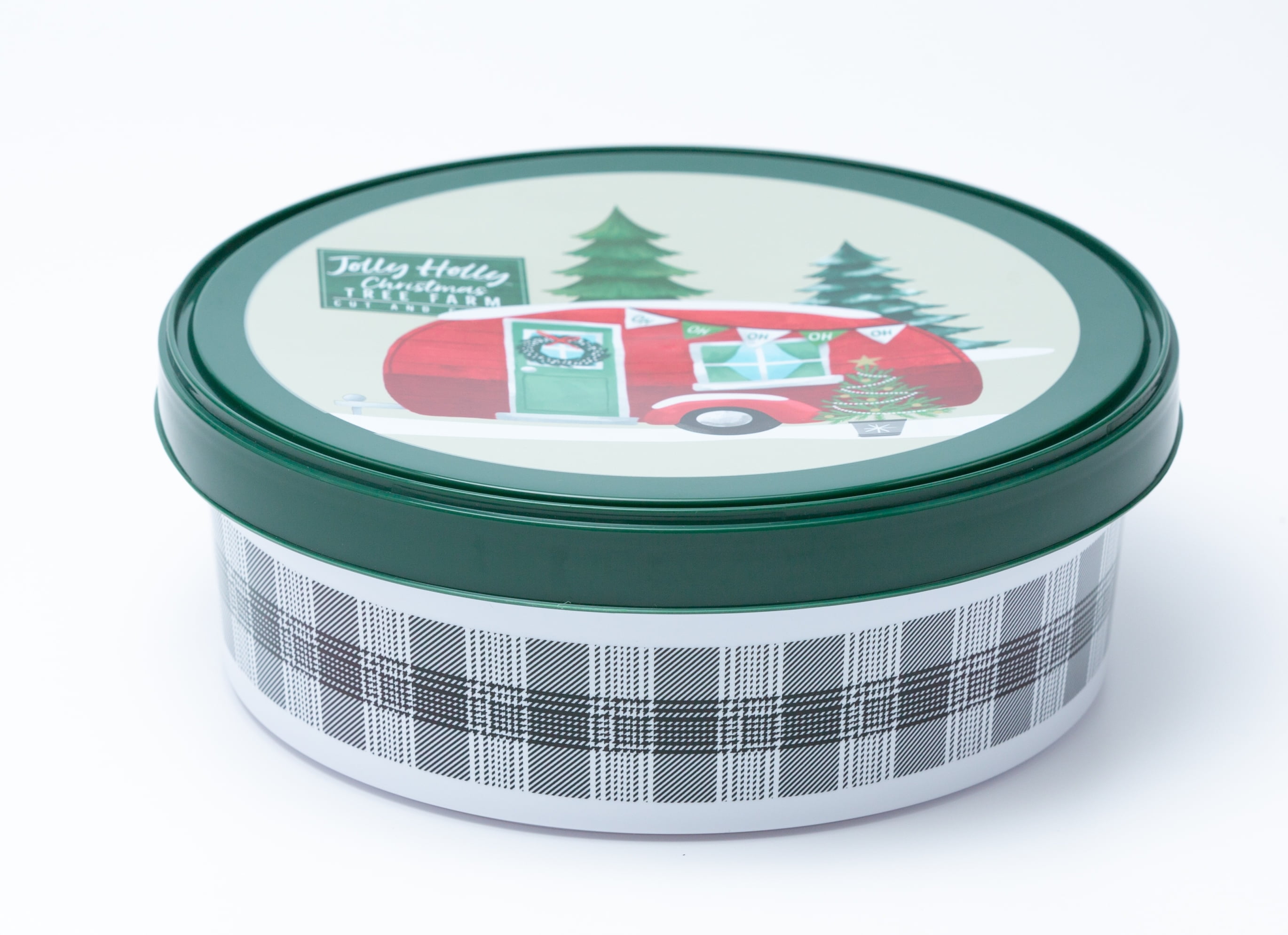Holiday Time Plastic Snack Container, Camp Printing, 7" x 2.6