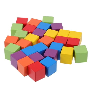 Wooden Building Blocks Stacking Game: 60pcs Colorful Blocks DIY Cube Building Blocks Preschool Educational Learning Toys for Toddlers Boys