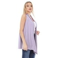thumbnail image 2 of Women's Casual Solid Comfy Sleeveless Draped Open Front Cardigan S-3XL, 2 of 5
