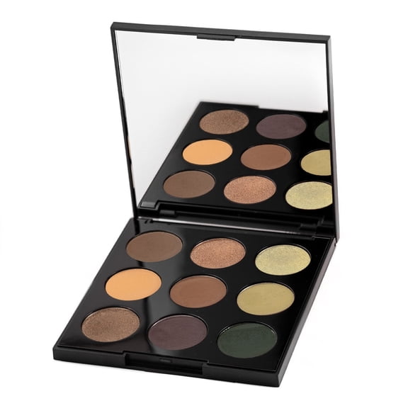 Palladio Ultimate 9-Count Eyeshadow Palette, Talc-Free Formula, Highly Pigmented Shades in A Mix of Matte and Shimmer Finishes, Blendable Long Lasting Colorful Professional-Grade Makeup,Natural Earth