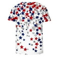 thumbnail image 5 of Cavosen Red White and Blue Shirts for Women Petite Red White and Blue Short Sleeve Round Neck T Shirts USA Star Striped Graphic Shirts Lady XL Patriotic Casual Shirts Independence Day Tunic Tees, 5 of 5