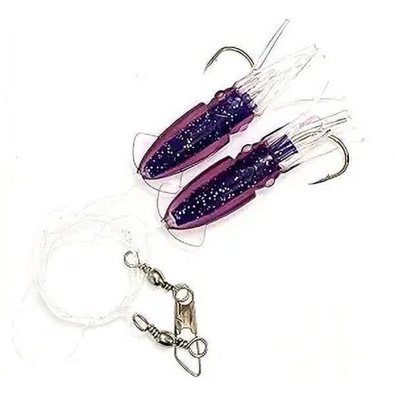 Ling Cod Squid Rigs 10 Pieces Purple/Black