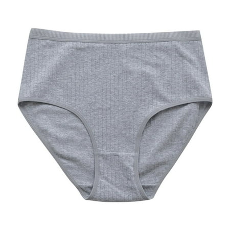Scyoekwg Women s Cotton Underwear Hipster Panties Knickers Stretchy Comfort High Waisted Underwear Bikini Underwear Underpants(Gray L)