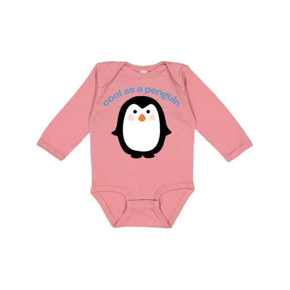 Inktastic Cool As A Penguin Boys or Girls Long Sleeve Baby Bodysuit