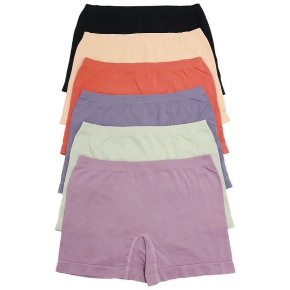 Angelina Seamless Microfiber Boyshort Panties (6-Pack)