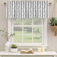 thumbnail image 2 of 2 Pack Valances for Window, Black Spring Leaves Short Curtains for Kitchen Bedroom Living Room, Pastoral Botanical Striped Flowers Rod Pocket Small Window Treatment Valance Drapes 60 x 18 Inch, 2 of 8